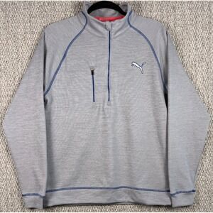 Puma Golf PWRWARM Pullover Sweater Small Gray 1/4 Zip Fleece Jacket 571445 Mens